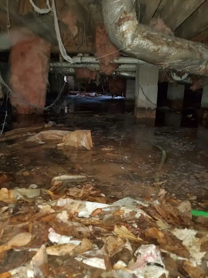 Crawl space flood assessment for Commercial Water Damage Restoration in Rancho Murieta